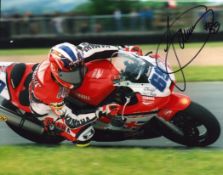 Motorcycle ace Jamie Whitham signed 12 x 8 inch colour photo. Good condition. All autographs are
