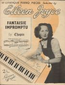 Eileen Joyce, pianist. A signed music sheet for Chopin's 'Fantaisie Impromptu'. Good condition.