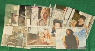 TV FILM collection 16 assorted signed photos and signature pieces includes some good names such as