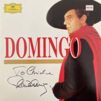 Placido Domingo signed Domingo album sleeve 33 rpm vinyl record included. Dedicated. Good condition.