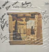 Ruby Blue Down From Above multi signed and dedicated LP. Signed by whole group Rebecca Pidgeon (lead