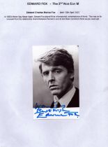 Edward Fox signed 6x4 inch es black and white photo. Good condition. All autographs are genuine hand