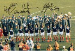 Autographed Scotland 12 X 8 Photo : Col, Depicting A Superb Image Showing Scotland Players Lining Up