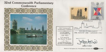 Jeffrey Archer signed 32nd commonwealth parliamentary conference FDC. 19/8/86 London SW1 postmark.