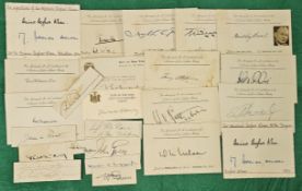 Military 24 x various sizes signed white cards dating back to 1940. Signatures include Asghar Khan