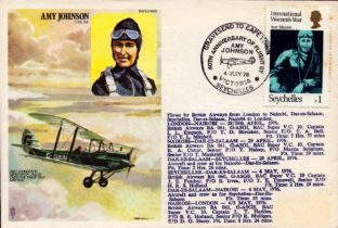 Aviation Flown FDC 40th Anniversary of Flight by Amy Johnson. Date Stamped 4th May 1976. Good