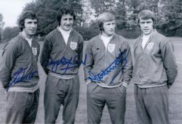 Autographed England 12 X 8 Photo : B/W, Depicting A Wonderful Image Showing Derby County's Kevin