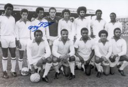 Autographed Brendon Batson 12 X 8 Photo : B/W, Depicting An Iconic Image Showing The Cyrille Regis