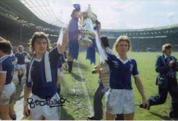 Autographed Brian Talbot 12 X 8 Photo : Col, Depicting Ipswich Town's Brian Talbot And Clive Woods