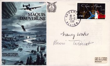 WWII FDC signed by Henri Tardivat and Nancy Wake. Date Stamped 29th May 1981. Good condition. All