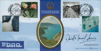 Sir David Mansel Lewis signed Coastline FDC. 7/3/00 Llanelli postmark. Good condition. All
