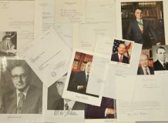 Politics collection includes assorted 6 TLS plus 1 ALS. 7 signed Photos Plus 2 unsigned photos.