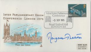 Margaret Thatcher signed Inter Parliamentary Union Conference - London 1975 FDC. 1 Stamp and 1