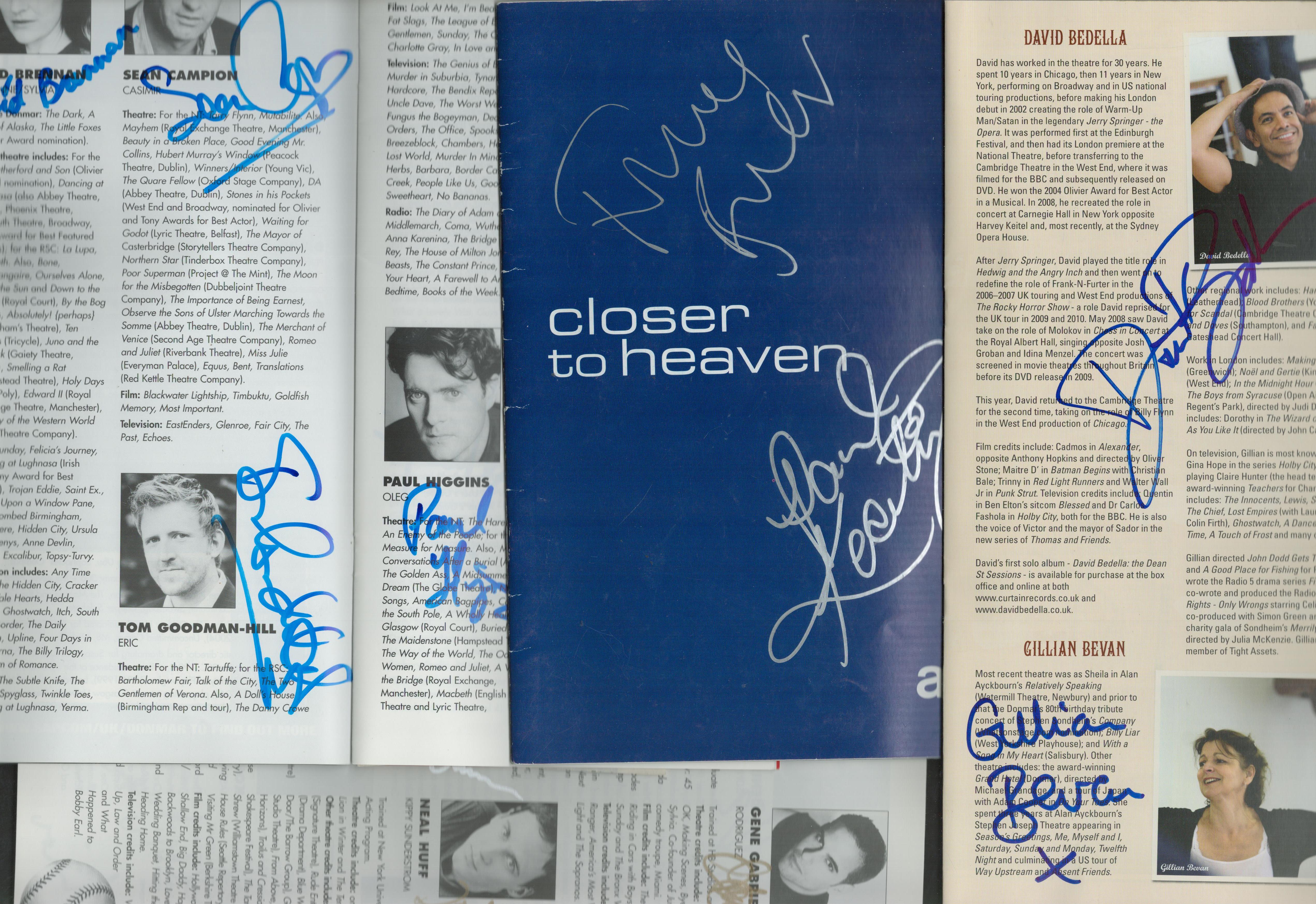 Theatre programme collection of 6 signed programmes. Signatures such as Kevin Carroll, Gene Gabriel,