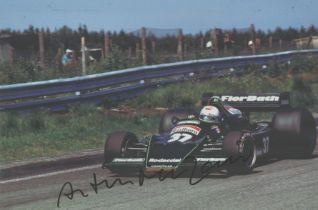 Formula 1 Arturo Merzario signed 12 x 8 racing action photo. A racing driver from Italy. He