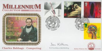 Prof Tom Killburn CBE FRS FDC. 12/1/99 London SW7 postmark. Good condition. All autographs come with