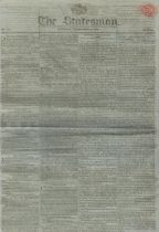 The Statesman 8 Sept 1808 original newspaper. Recognition of Joseph Napoleon as King of Spain plus