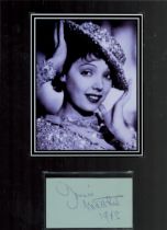 Jessie Matthews 1907-1981 Actress Signed Album Page With Mounted 12x17 Photo. Good condition. All