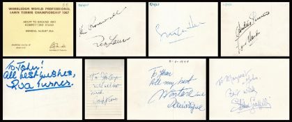 Tennis. Vintage Autograph Book With 10 Great Signatures including Rod Laver, Ken Rosewell, Lew Hoad,