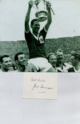 Jack Burkitt 1926-2003 Signed Card With Nottingham Forest 1959 Fa Cup Photo. Good condition. All
