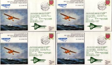 Aviation FDC Collection of 8 Flown covers of 50th Anniversary of the First Solo Crossing of the