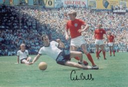 Autographed Colin Bell 12 X 8 Photo : Col, Depicting England's Colin Bell At Full Pace With The Ball