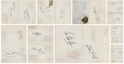 Entertainment Autograph book with signatures such as Ronnie Stevens, Patricia Hodge, Simon Williams,