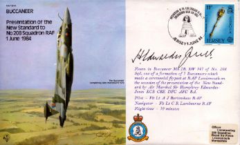 WWII Flown FDC signed by Air Marshal Sir Humphrey Edwardes Jones. Date Stamped 1st June 1984. Good