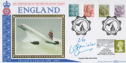 Cptn Mark Bannister signed England regional definitives FDC. 14/10/03 London postmark. Good