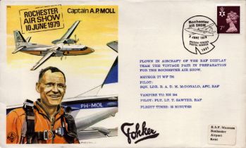 Aviation Flown FDC Rochester Air Show 10th June 1979, Captain A.P.MOLL. Date Stamped 9th June