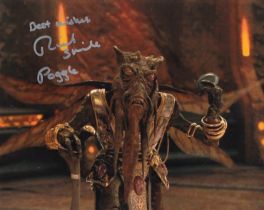 Star Wars Revenge of the Sith 8x10 inch movie scene photo signed by actor Richard Stride as Poggle