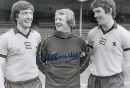Autographed John Barnwell 12 X 8 Photo : B/W, Depicting Wolves Manager John Barnwell Posing With His