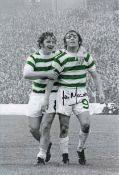 Autographed Lou Macari 12 X 8 Photo : Colz, Depicting Lou Macari Celebrating With Teammate John