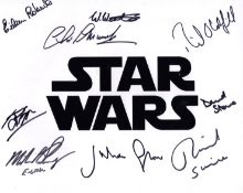 Star Wars 8x10 photo signed by NINE actors who have been in the films, Julian Glover, Michael