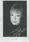Shirley Maclaine signed 10x8 inch black and white photo dedicated. Good condition. All autographs