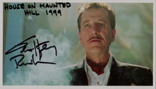 Geoffrey Rush signed 7x4 inch "Haunted Hill" colour photo dedicated. Good condition. All