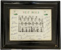 West Indies Cricket Team signed photo in 17x13 inch frame. 18 signatures names including Basil