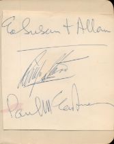 Paul McCartney and Ringo Starr signed 5x4 inch overall album page dedicated could be clipped. Good