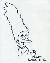 Matt Groening signed Simpson 10x8 inch illustration. Good Condition. All signed items come with