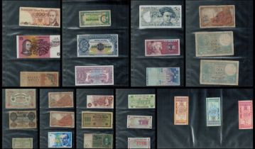 Bank notes includes 30 items from various Countries France, China, Poland, Australia, Bank of