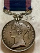 Sutlej Medal named. 18th Dec 1845 to 22nd Feb 1846 named to Thomas Hill, 9th Lancers. Also