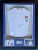 Jonny Wilkinson Signed England World Cup Rugby Shirt 25x32 Framed And Glazed Display. Good