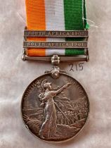 Kings South Africa Medal 1901 2 medal with 2 clasps South Africa 1901 and 1902. Named to Pte 5899
