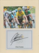 Chris Froome signed 12x9 mounted piece. Good Condition. All signed items come with our certificate