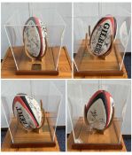 England Rugby Union 2003 World Cup winners multi signed Gilbert Rugby ball displayed on purpose