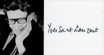 Yves Saint Laurent signed 8x4 inch black and white promo photo. Good Condition. All signed items