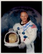 Buzz Aldrin signed NASA 10x8 inch colour photo. Good Condition. All signed items come with our