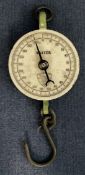Vintage Big Salter 200 lb by 1lb Spring balance scale - Patent 642224 - Made in England - working