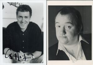 Alas Smith And Jones Comedy Duo 2 Signed Photos By Mel Smith (1952-2013) and Griff Rhys Jones.