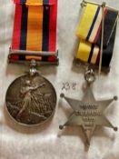 Pair of medals. Kimberley star A 1900 with silver hallmark A and original pin bar, unnamed as issued